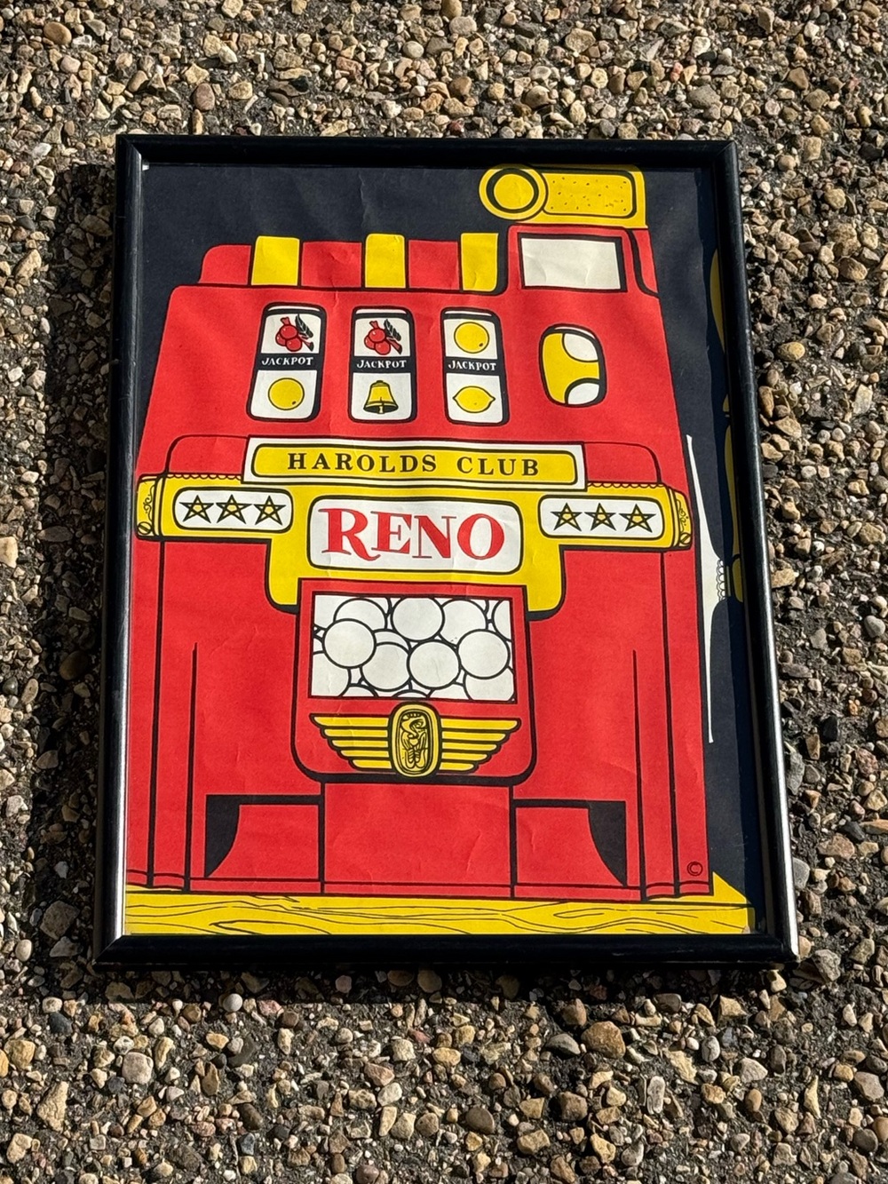 Harold's Club Casino Machine Poster Vintage MCM c1950s Reno Nevado Wall Art